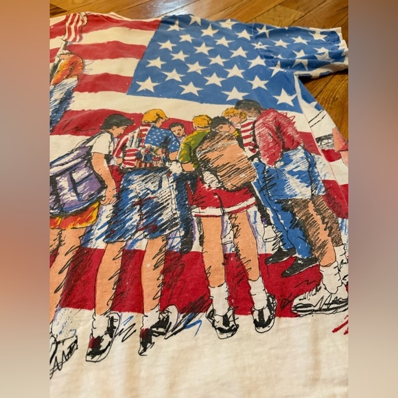 VTG 90s See You at The Pole American Flag Patriotic T Shirt Single Stitch Sz XL - Picture 10 of 14